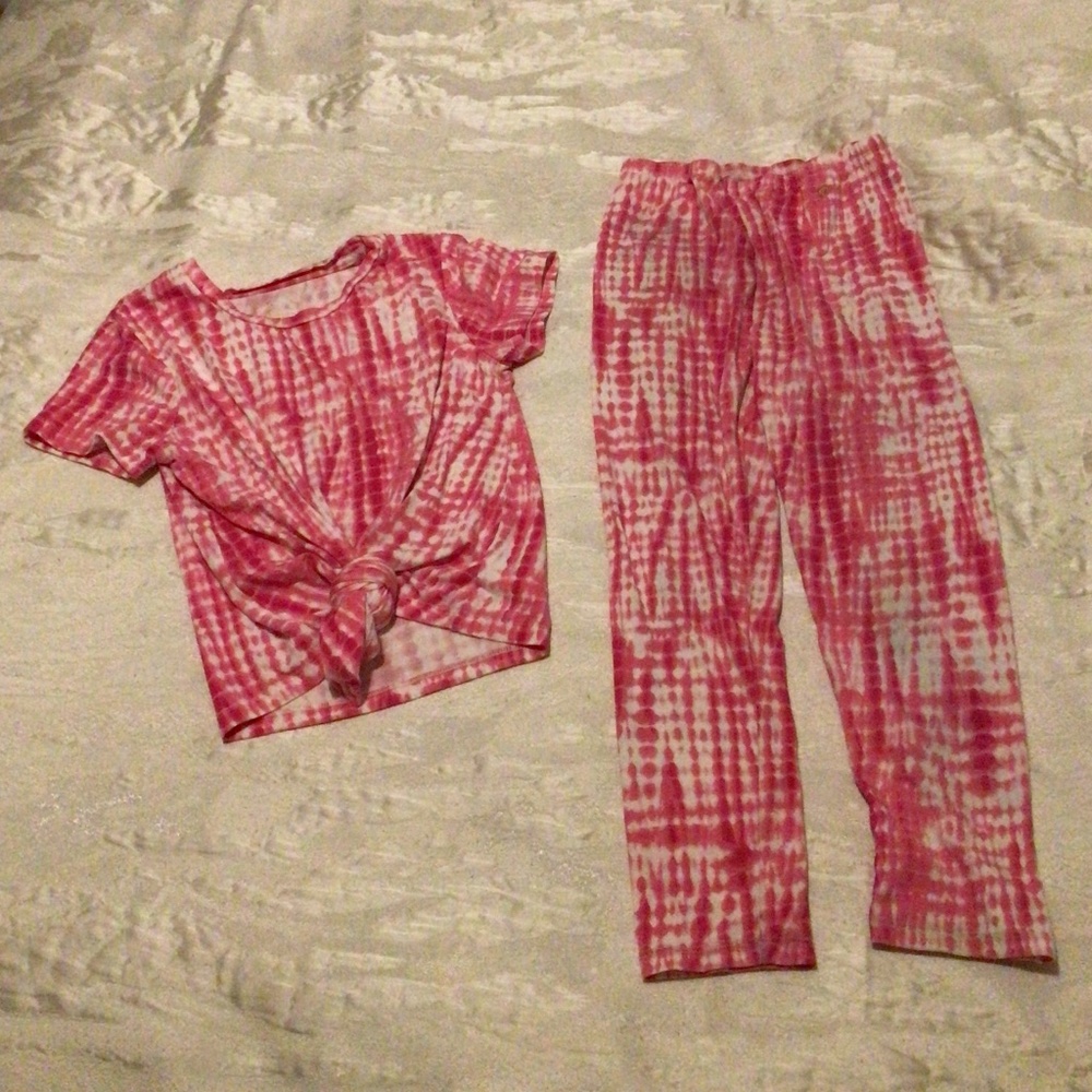Egg New York, Stretchy and Light Pink Tie Dye Set, Size 7/8